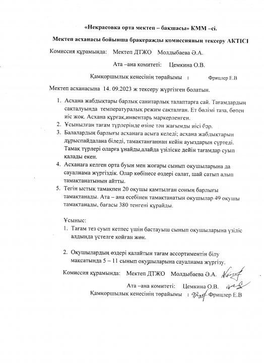 бракераж акт